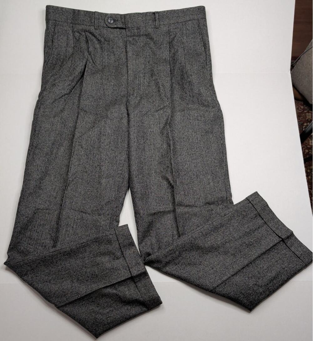 Jack Victor prossimo Men's Wool Dress Pants 36 x 30 Pleated Cuffed Italian